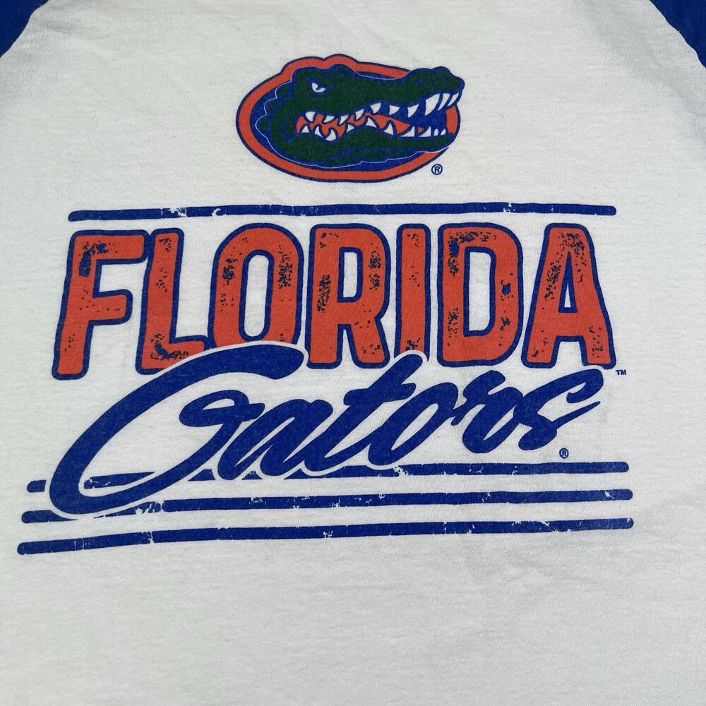 Florida Gators Raglan 3/4 Baseball Tee Distressed Graphic Retro Men's Large NCAA - Picture 5 of 9